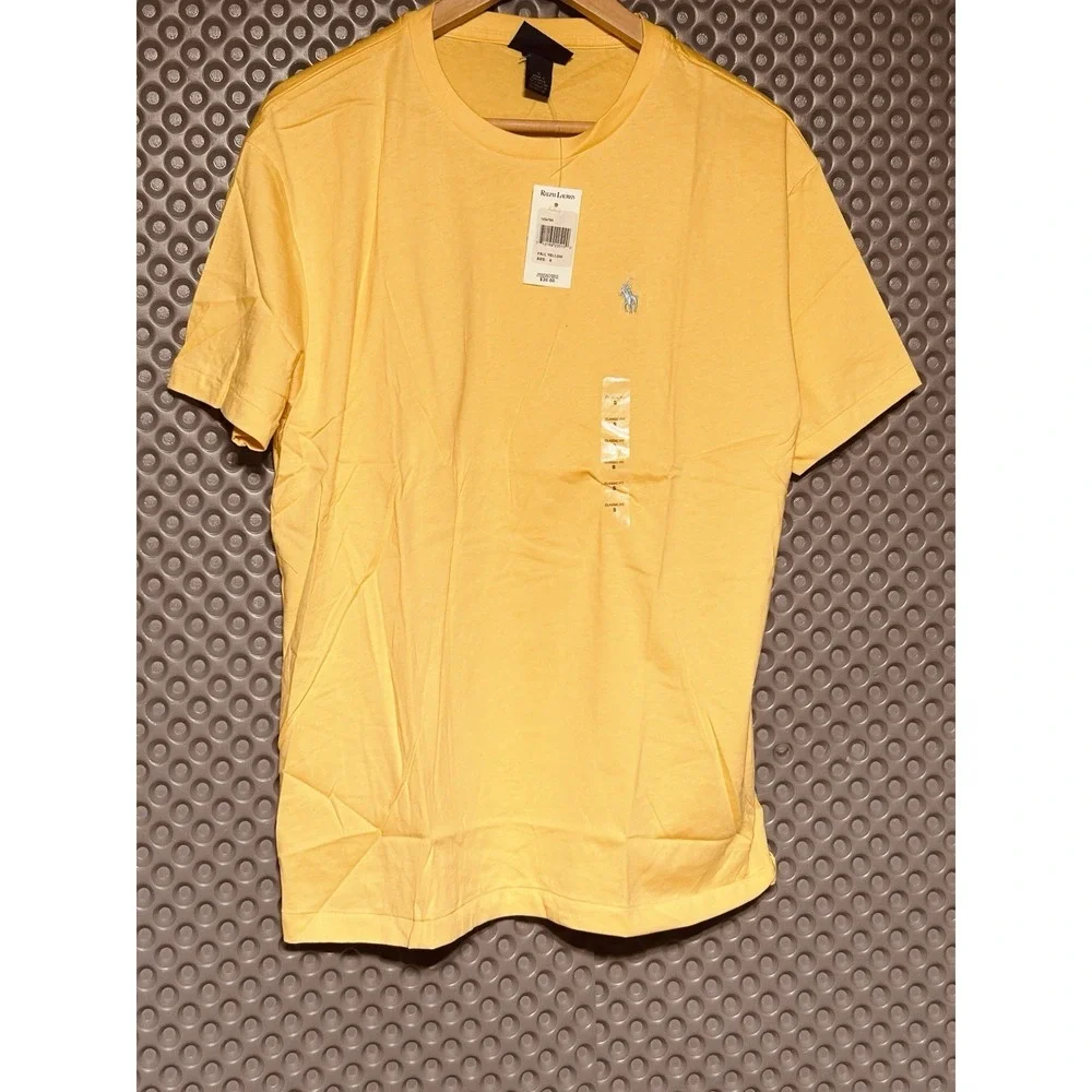 Polo Ralph Lauren Mens Small Short Sleeve Crew Neck Tee Fall Yellow NWT MSRP $35
